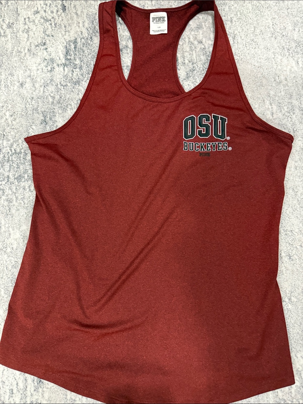 PINK Victoria's Secret Maroon OSU Buckeyes Racerback Tank